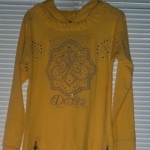 Hooded Yellow shirt dress